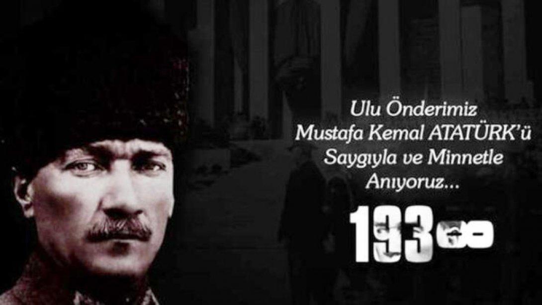 Ulu Önder Mustafa Kemal ATATÜRK'ün ebediyete intikalinin 82. yılı Anma Törenleri Davetiyesi